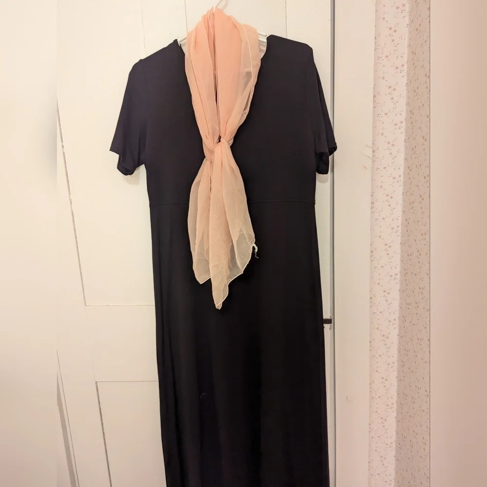 🩷 Vintage Creamy Peach Petal Pink Sheer Scarf No Tags Glamour 1940